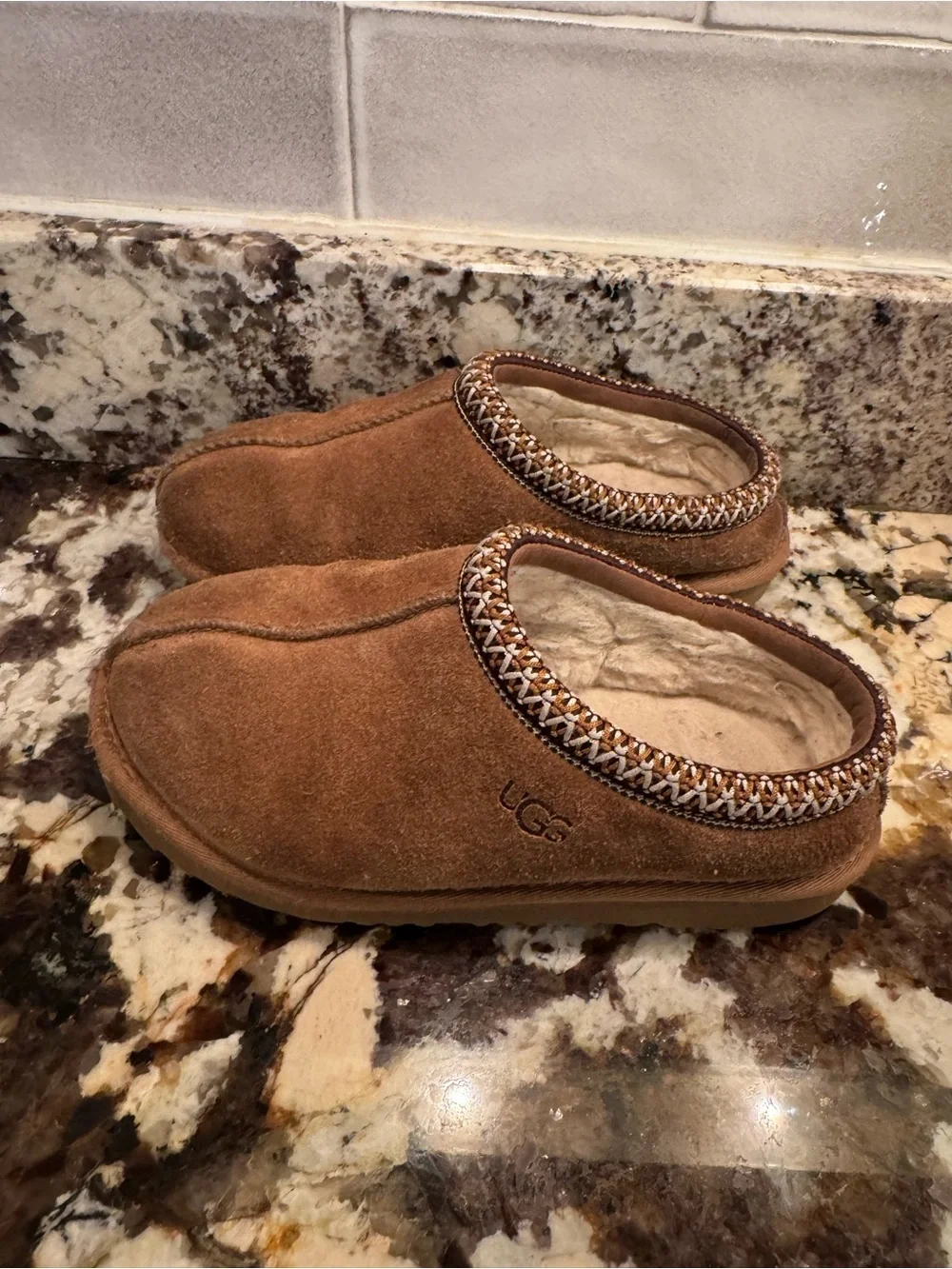 UGG Chestnut Brown Tasman II suede  clog  Kids US 2